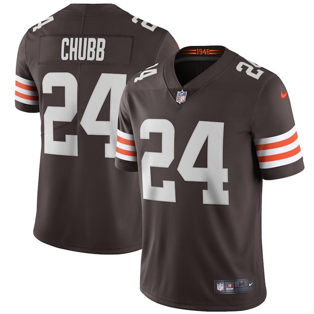 mens nike nick chubb brown cleveland browns vapor limited jersey